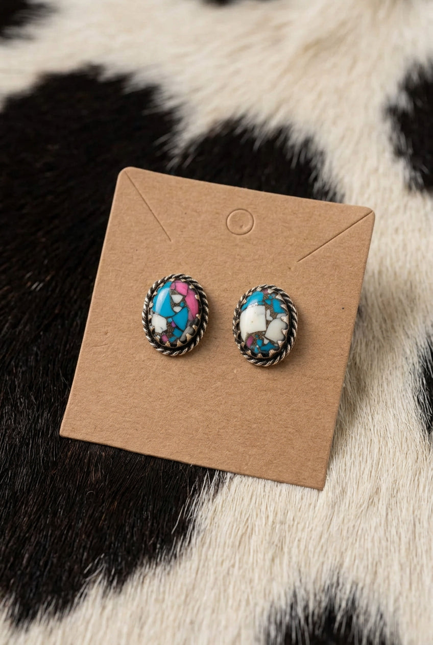 Composite Turquoise Earring Studs